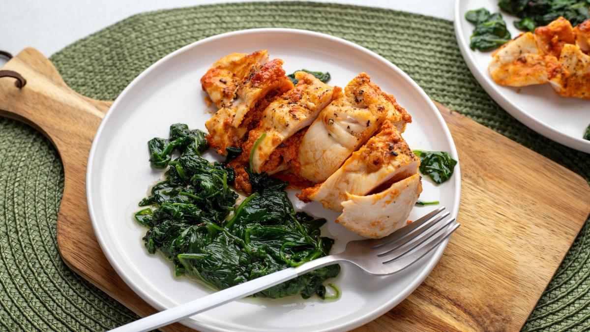 Easy Air Fryer Stuffed Tuscan Chicken