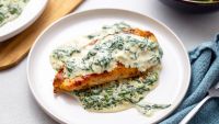 Pan-Fried Chicken with Creamed Spinach