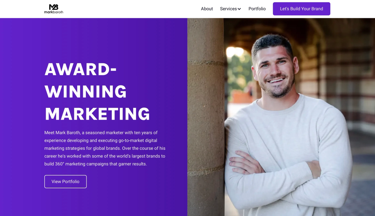 Mark Baroth’s minimalist marketing portfolio