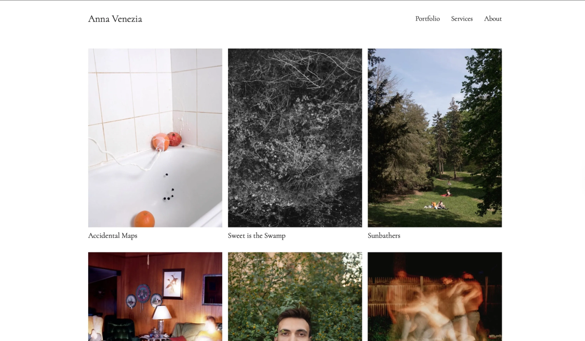 Anna Venezia- a minimalist art photographer website