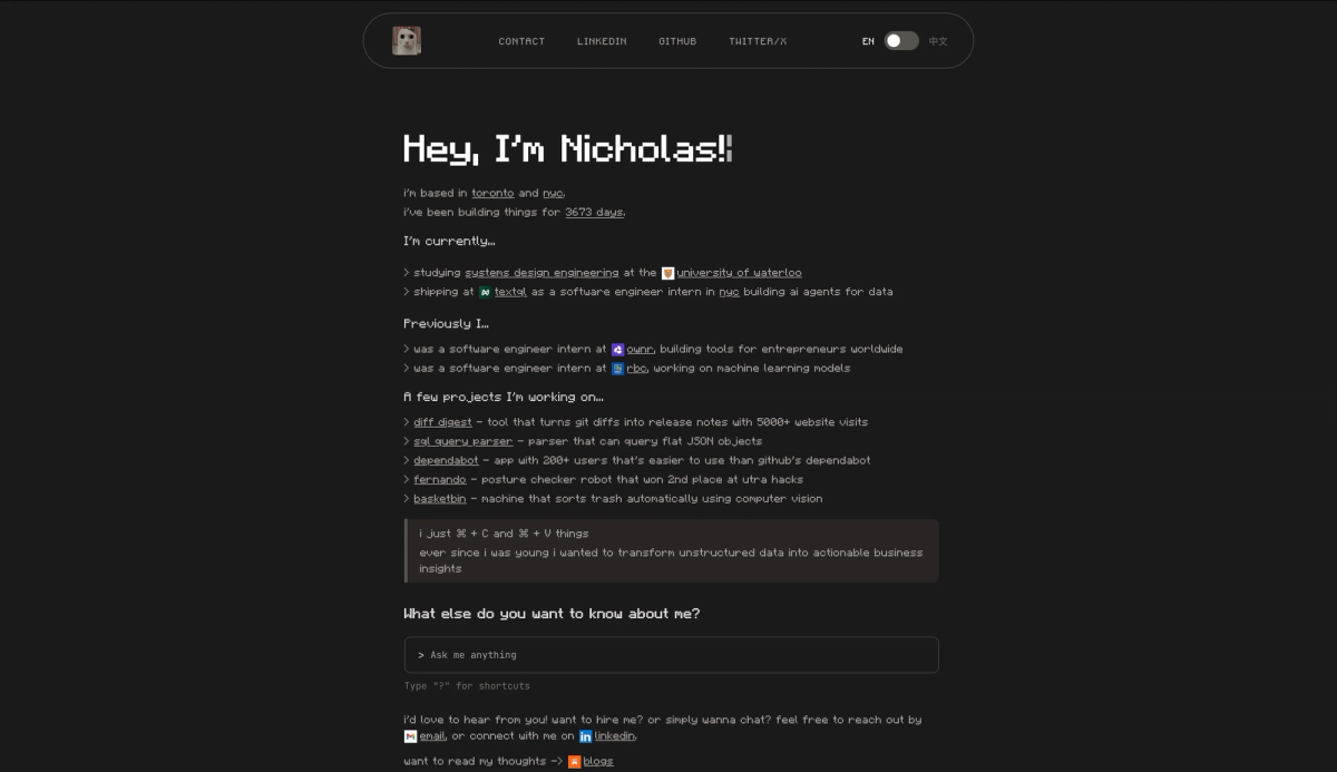 Nicholas Chen portfolio