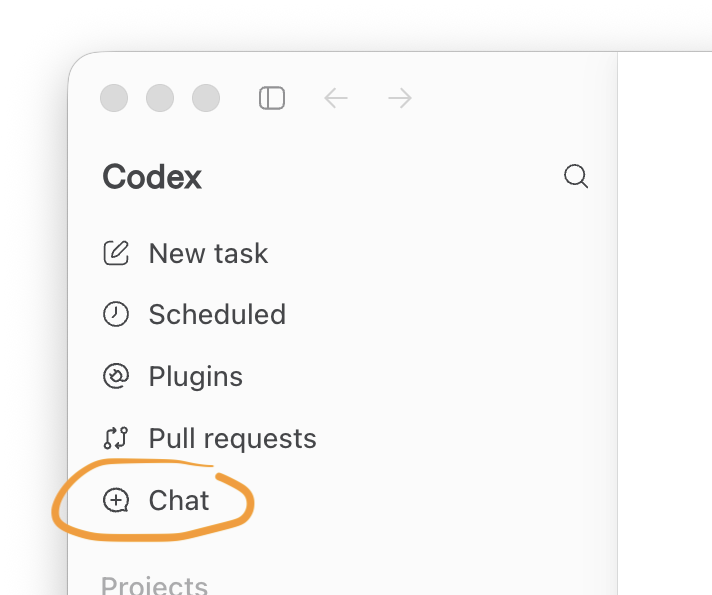 Codex new chat