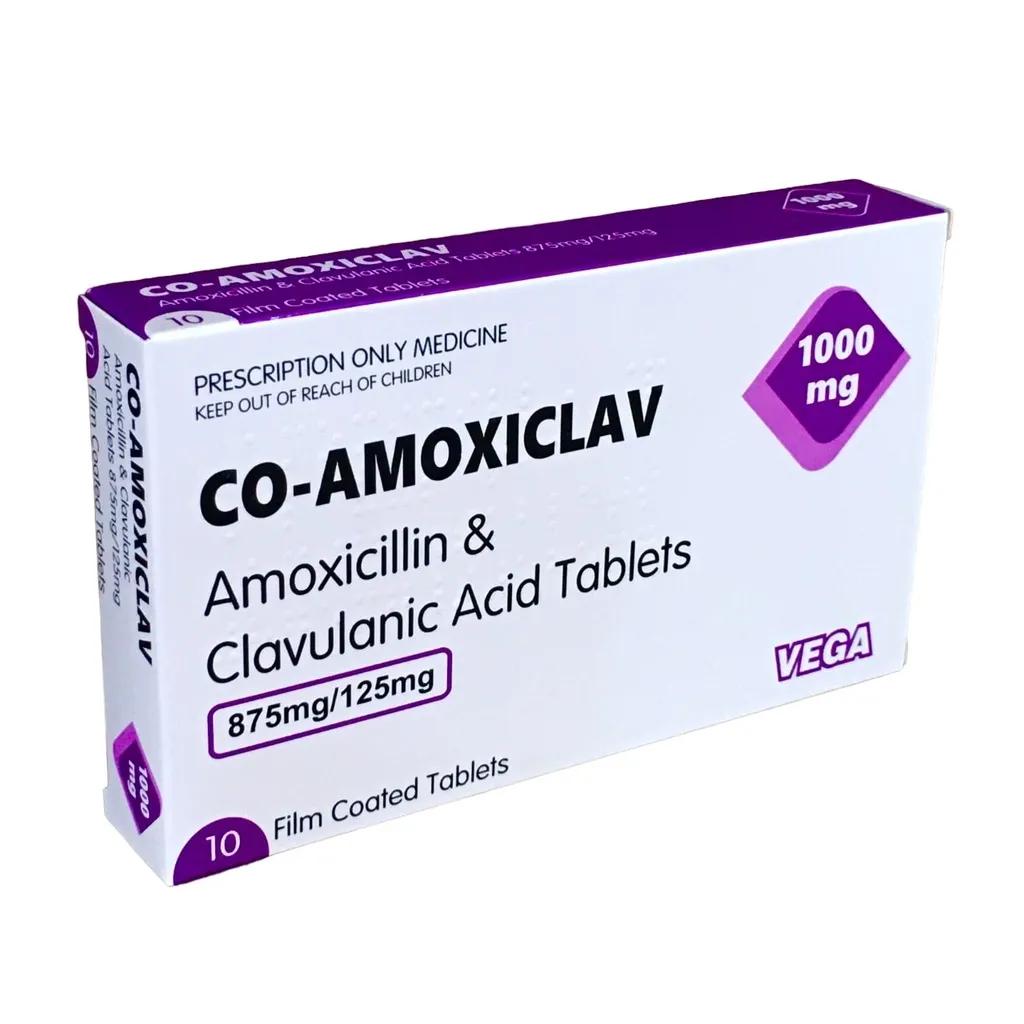 Amoksisilin ve klavulanik asit 875/125 mg tablet kutusu