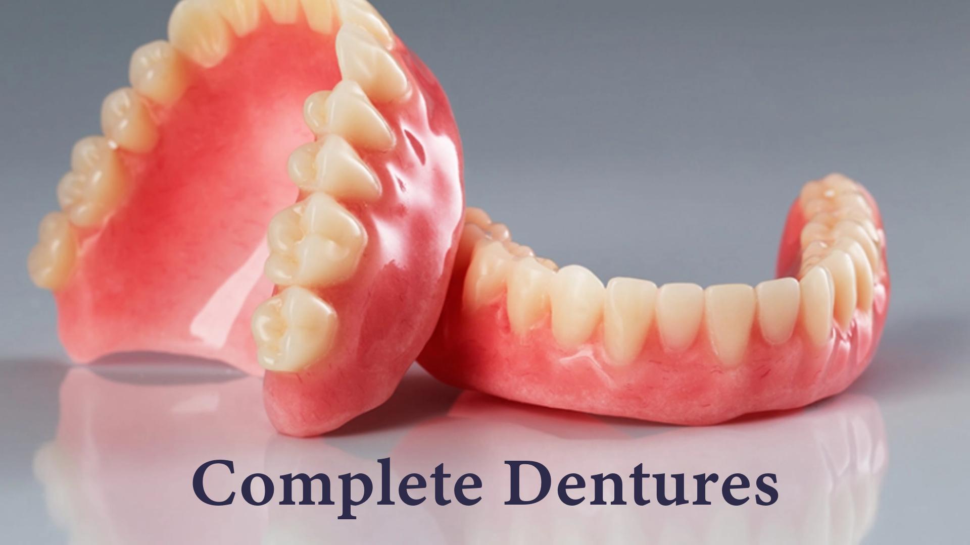 Upper and lower complete dentures