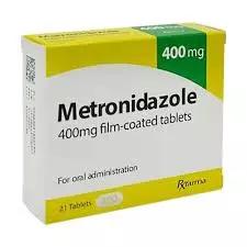 Metronidazol 400 mg film kaplı tablet kutusu