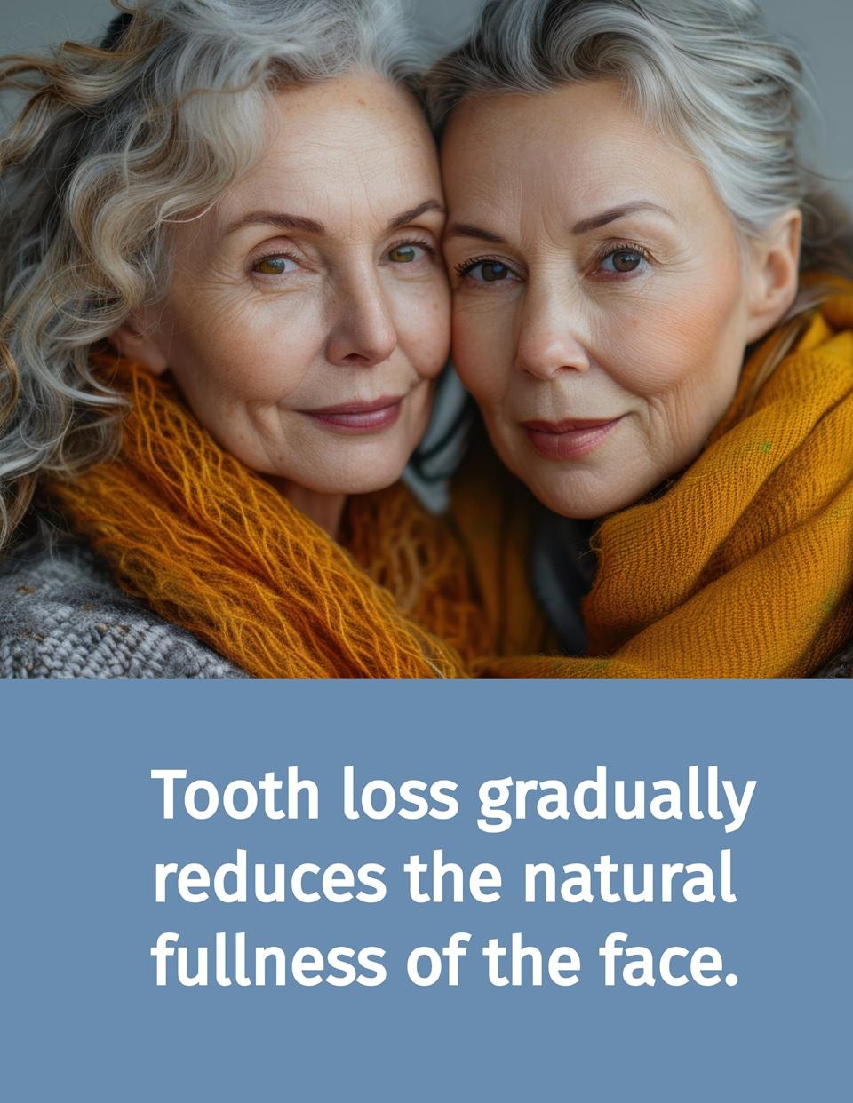 Two older women with grey hair cheek to cheek