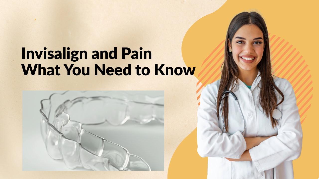 Clear aligner beside a smiling woman in a white coat