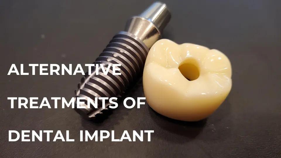 Dental implant screw next to a ceramic crown
