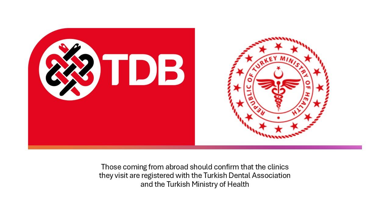 Logos of the Turkish Dental Association and the Ministry of Health
