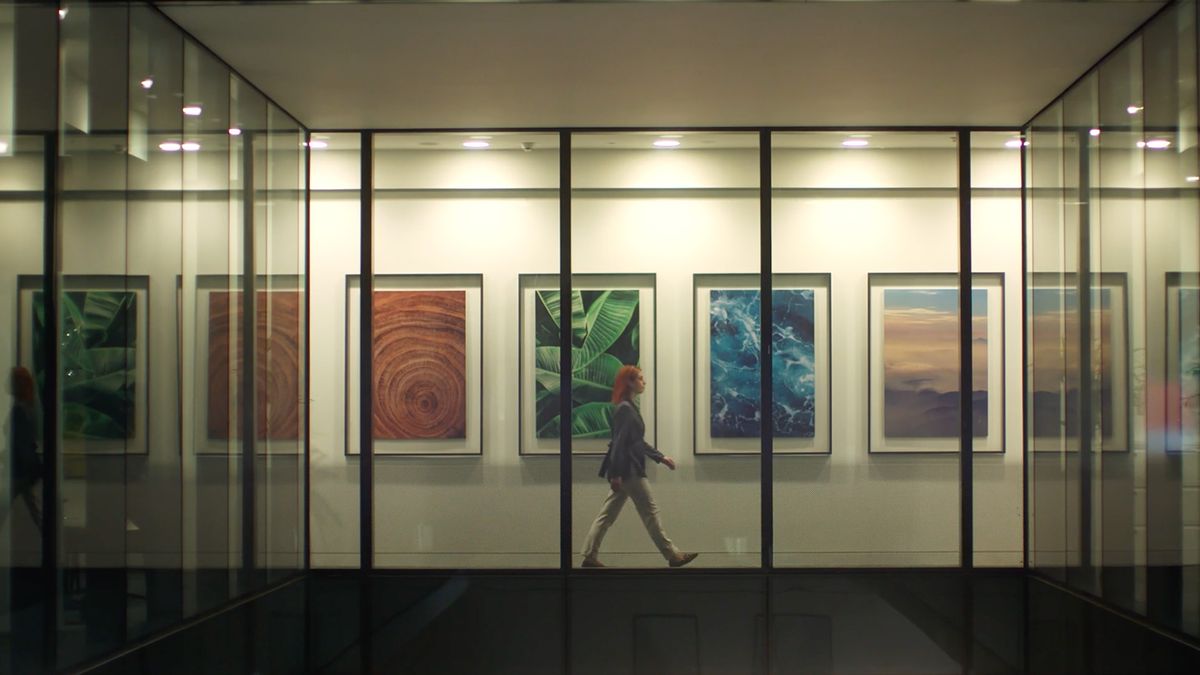 Women walking through a corridor