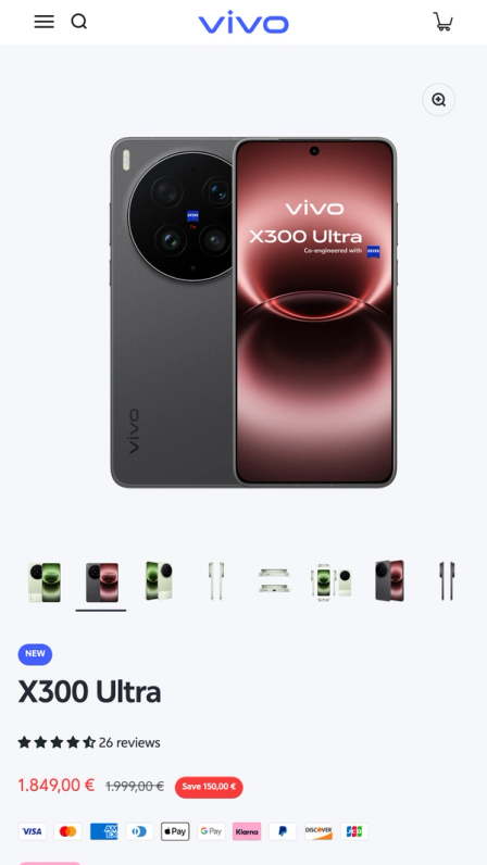 Vivo site on mobile