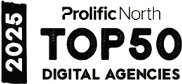 Highest Climber, Top 50 Digital Agencies 2025 award badge