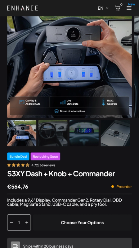 Enhance site on mobile