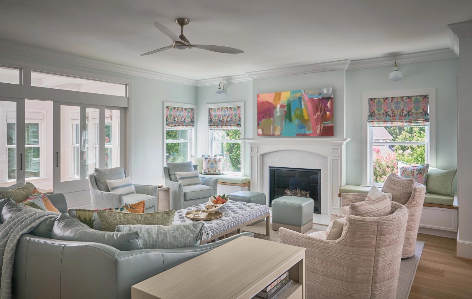 Fort Mill, SC - Livable & Hamptons Style - Living Room and Sunroom