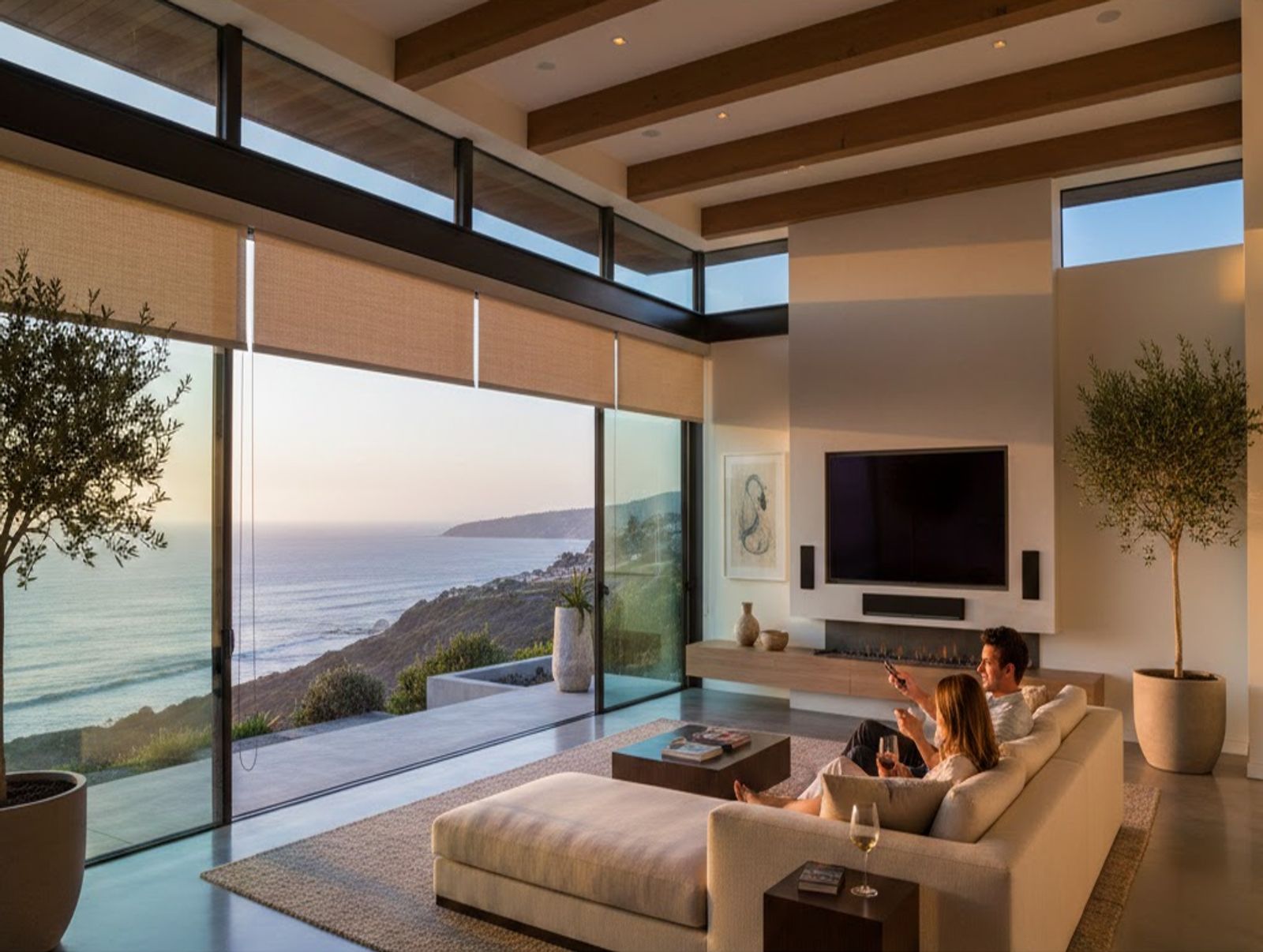 Enhancing Entertainment Spaces in Orange County CA With Lutron subcategories Shades