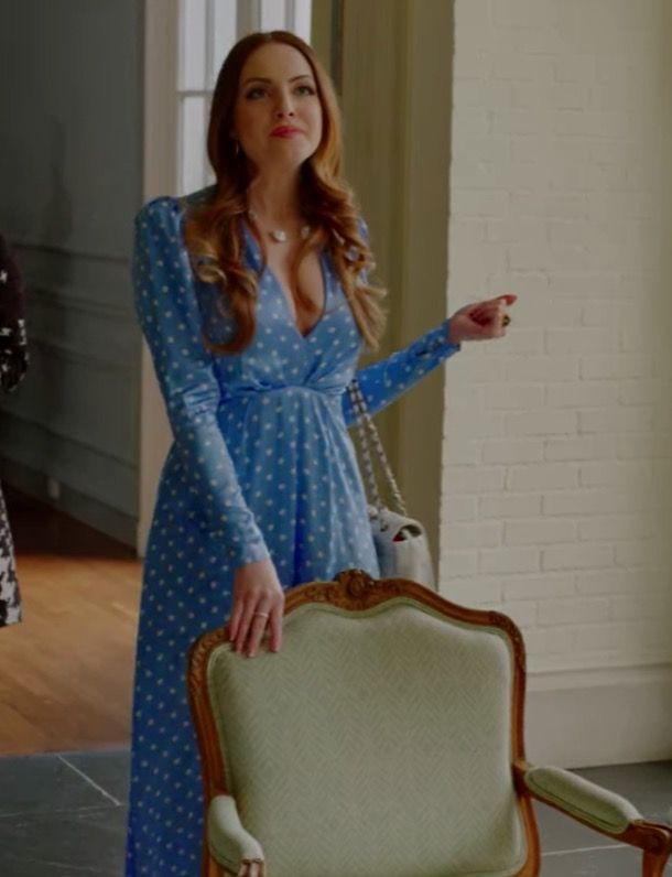 Fallon blue polka dot dress
