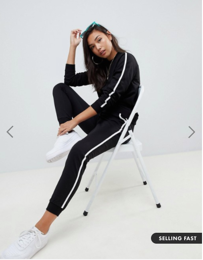 Tracksuit Sweat / Basic Jogger with Tie with Contrast Binding