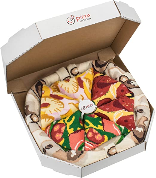 PIZZA SOCKS BOX 4 pairs MIX Hawaii Italian Pepperoni Cotton Socks Made In EU