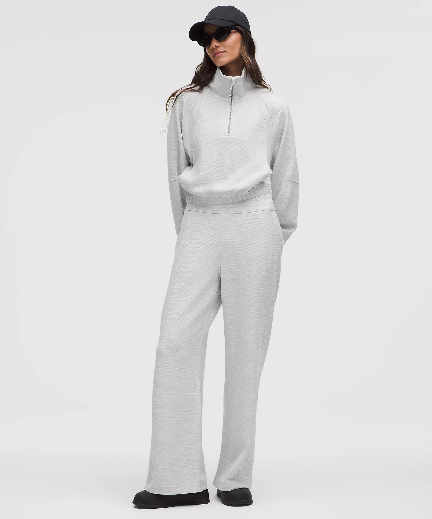 Scuba Mid-Rise Wide-Leg Pant Waffle