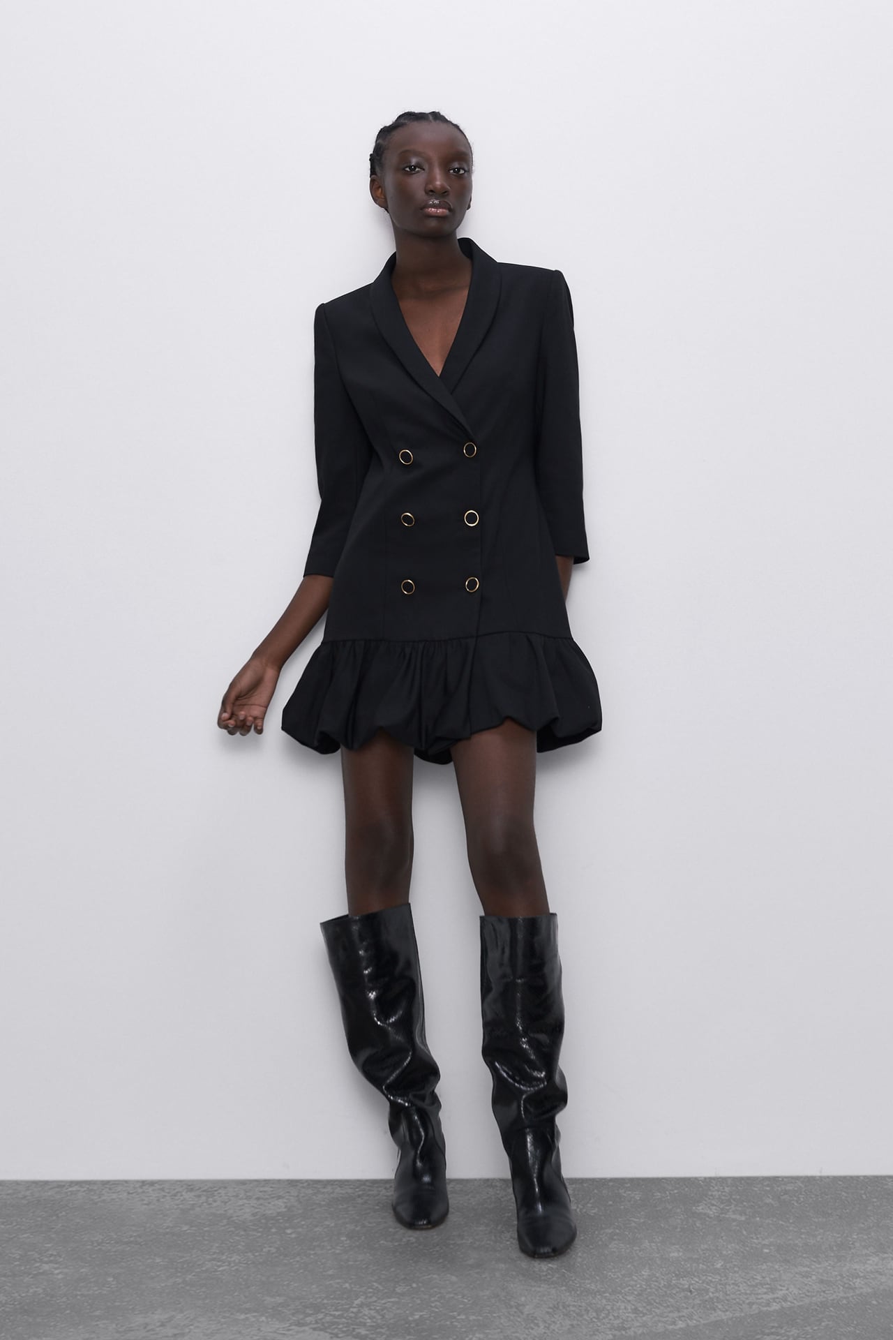 PLEATED BLAZER DRESS