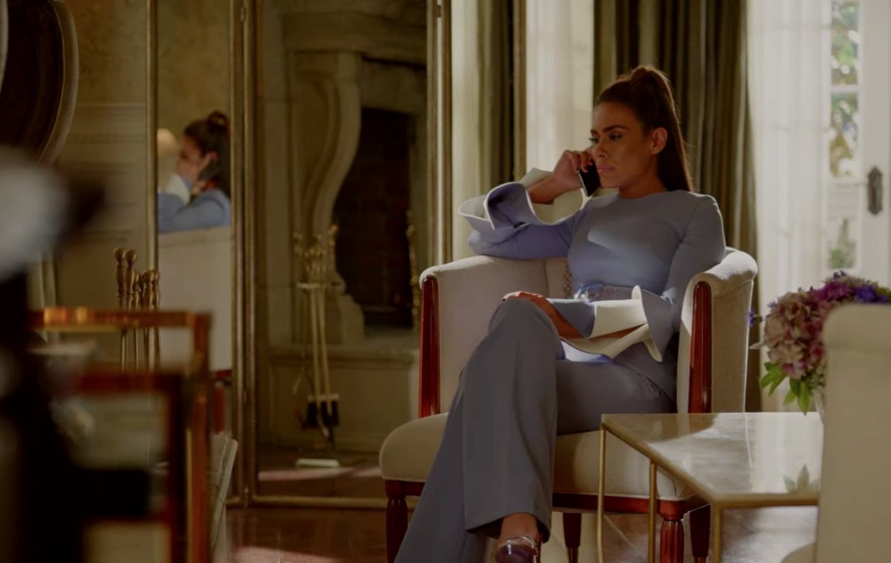Light Blue Ruffled Sleeve Top & Pants