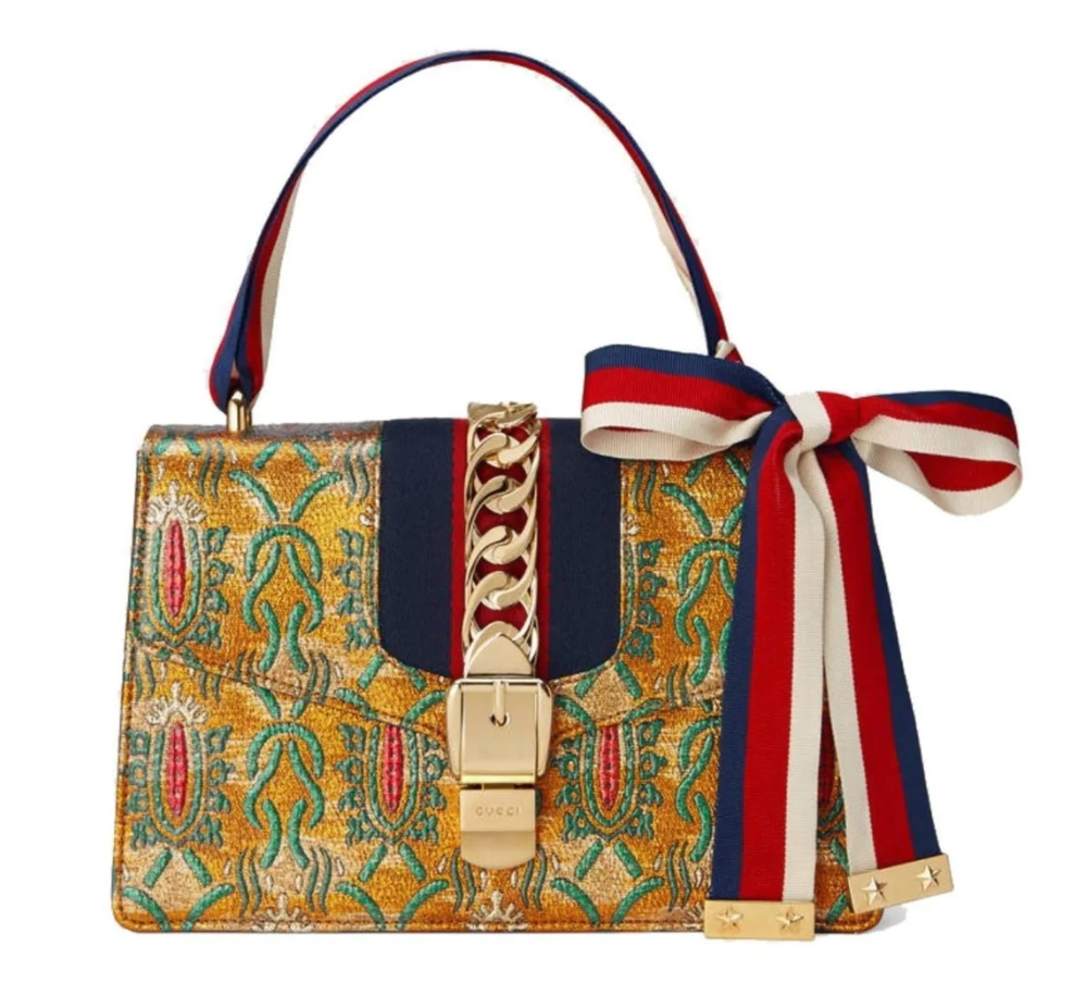 GUCCI Sylvie Multicolor Brocade Bag