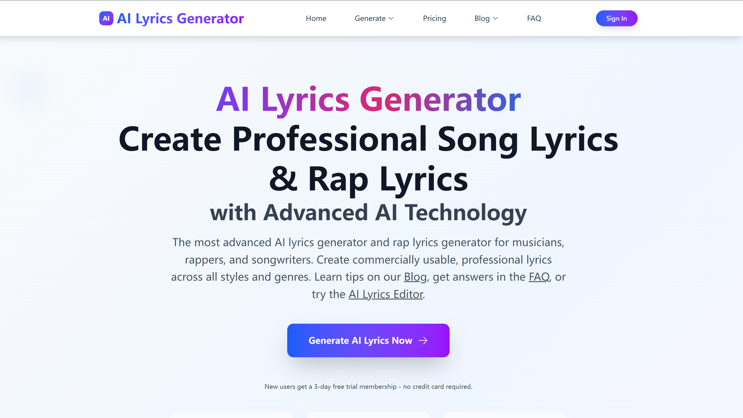 AI Lyrics Generator