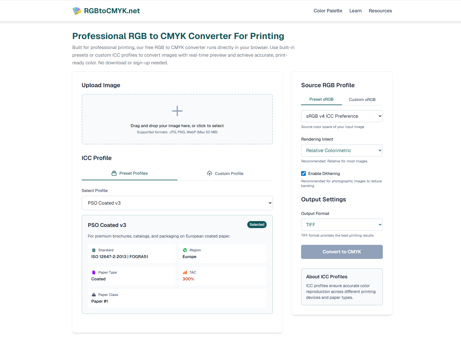 RGB to CMYK Converter