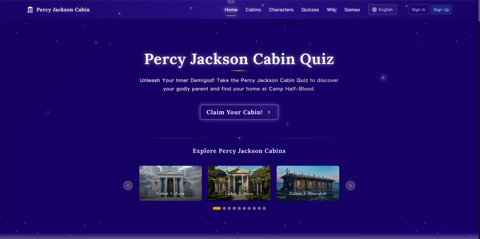 Percy Jackson Cabin Quiz