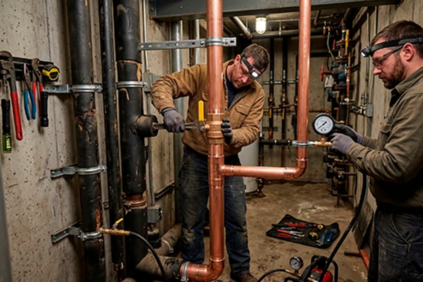 Riser pipe replacement in apartment building — vertical plumbing Tallinn