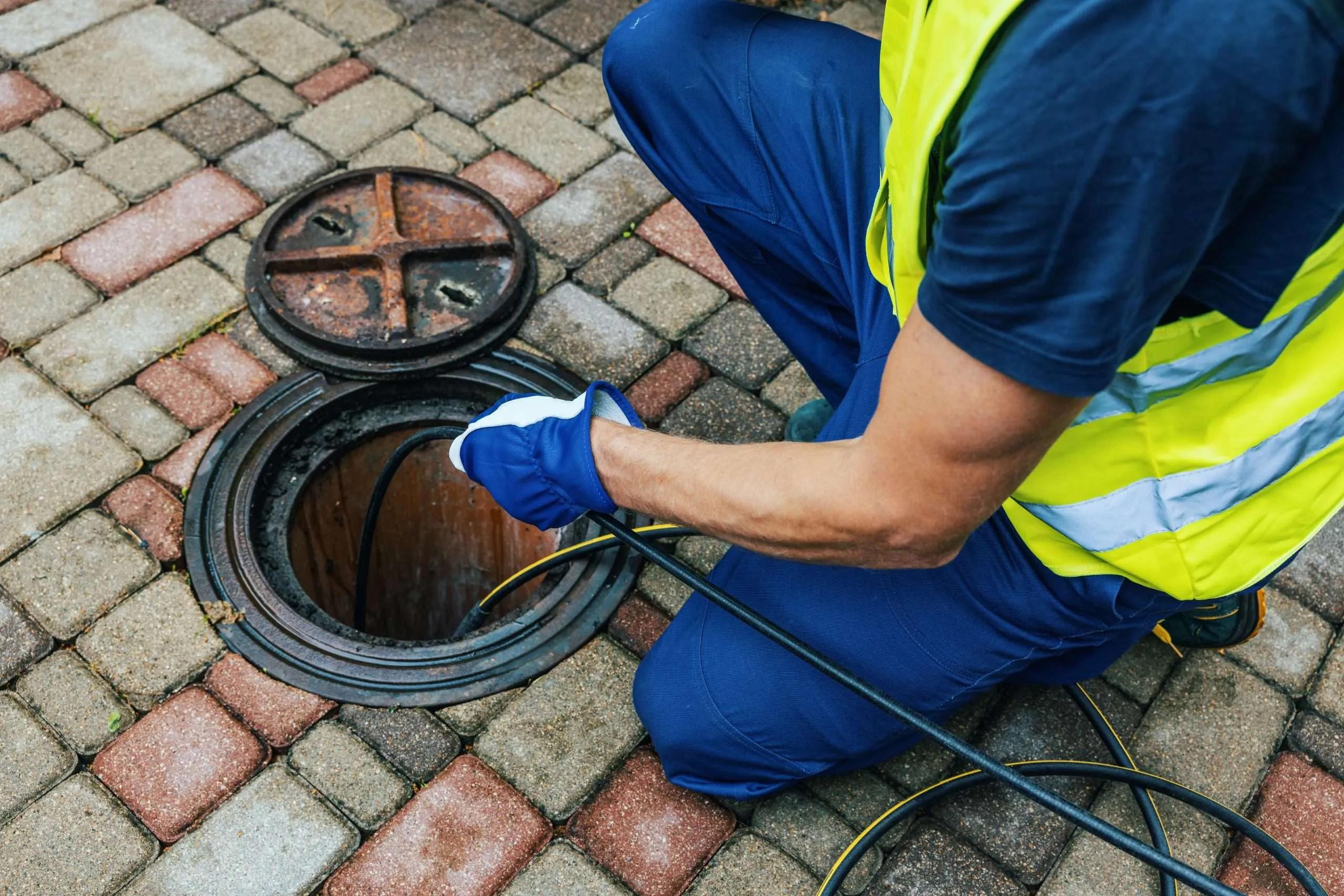Torumeister eemaldab ummistust kanalisatsioonis Tallinnas