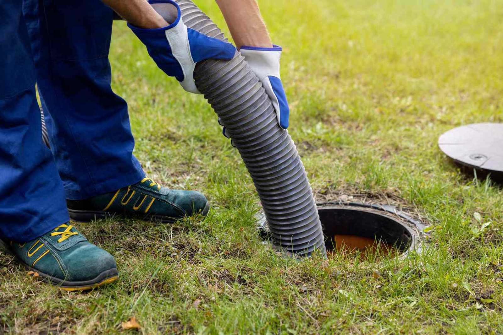 Sewage tanker at septic tank location in Harjumaa Estonia