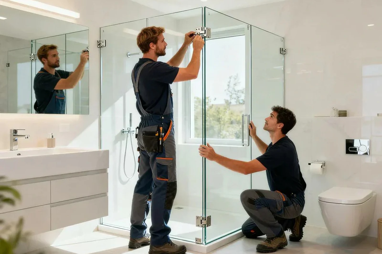 Shower cabin installation in Tallinn — professional fitting and plumbing connections