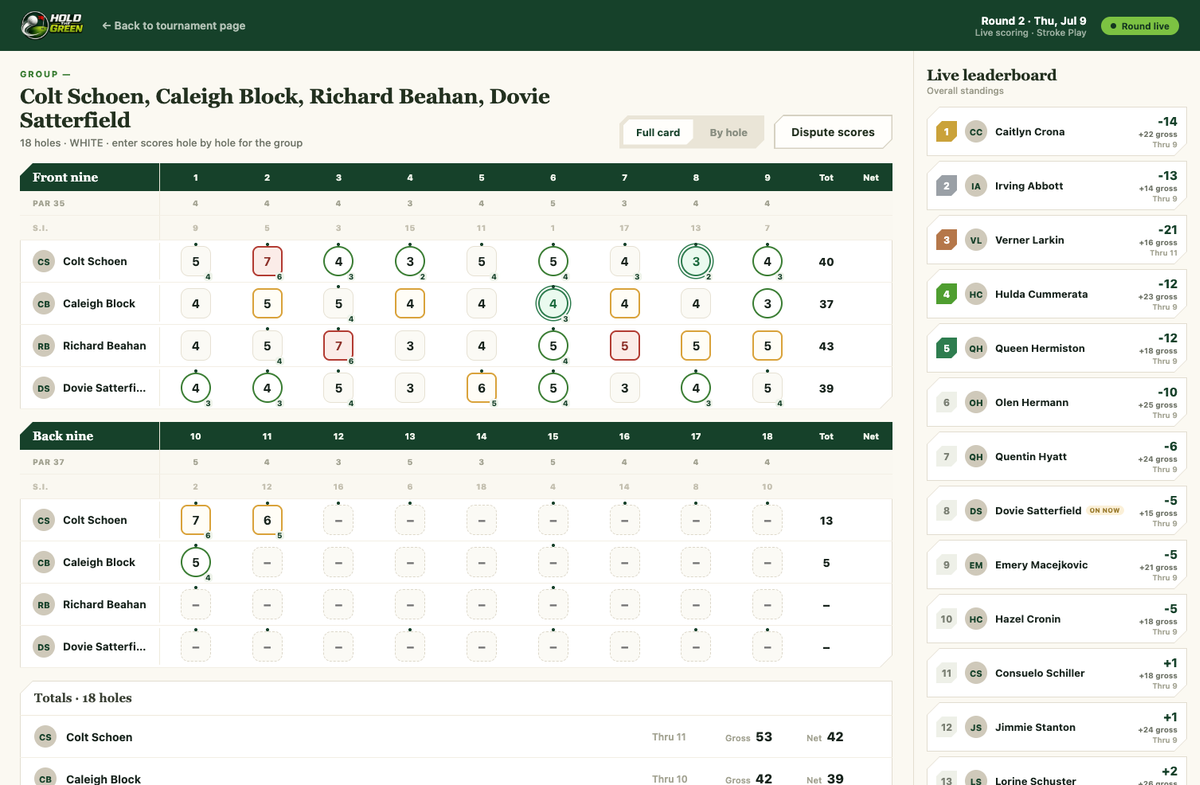 Live scoring