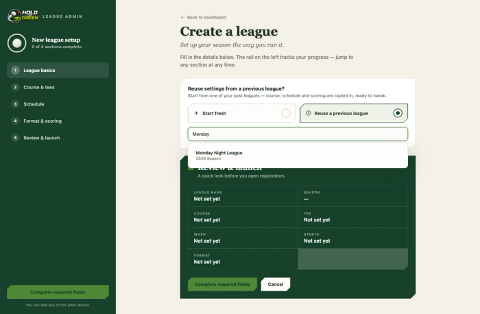 League builder 