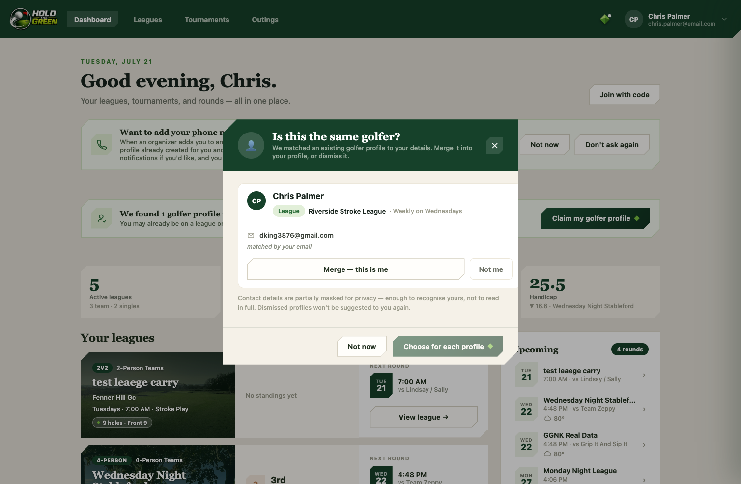 Claim your profile