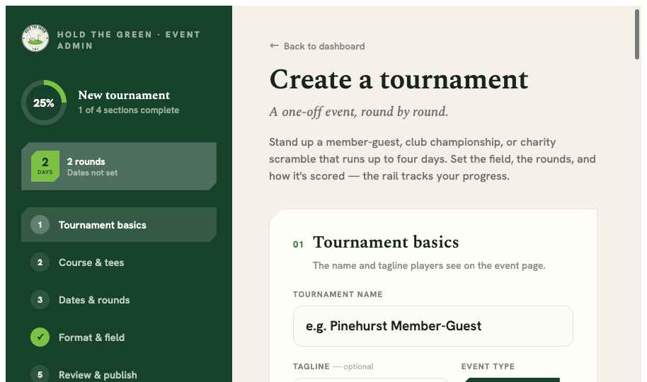 Tournaments, built the same way