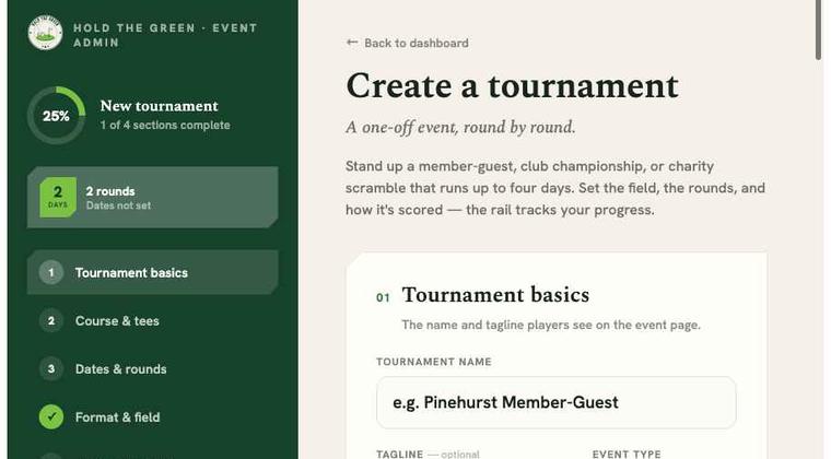 Tournaments, built the same way
