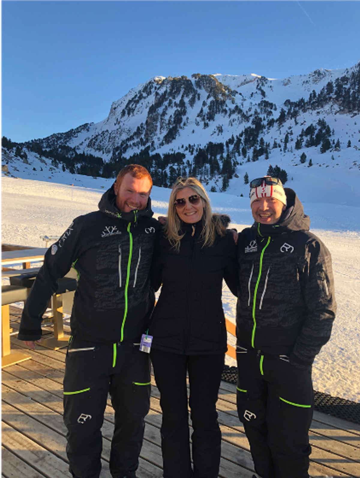 Sarah with Ski instructors