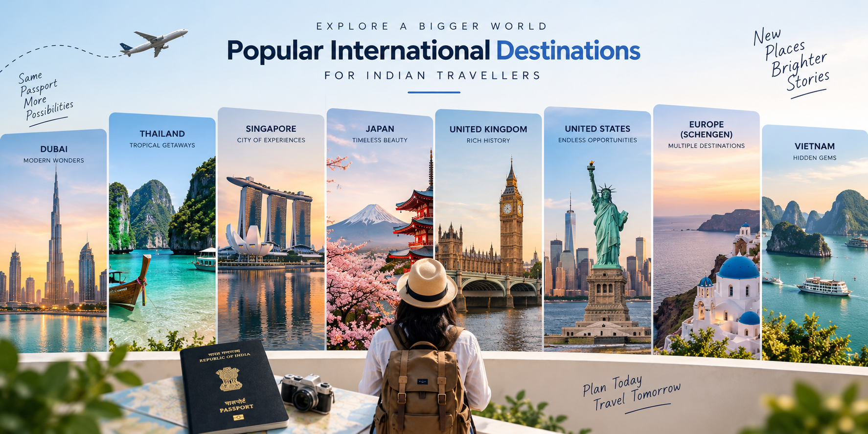 Popular international destinations for Indian travellers