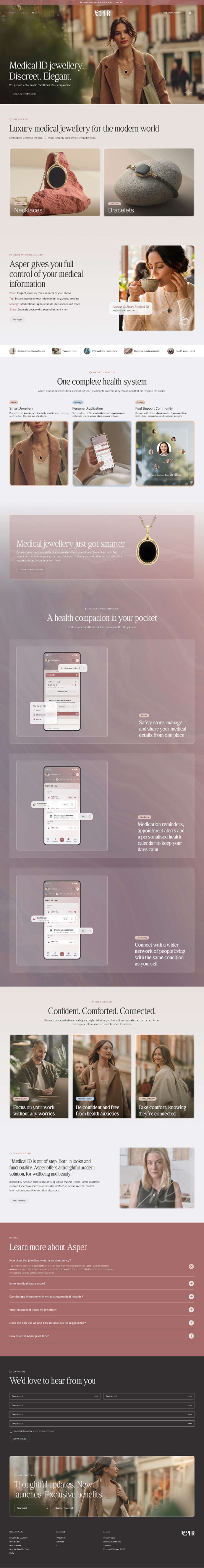 Full scrollable preview of the Asper homepage