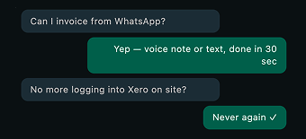 Smartphone showing WhatsApp chat