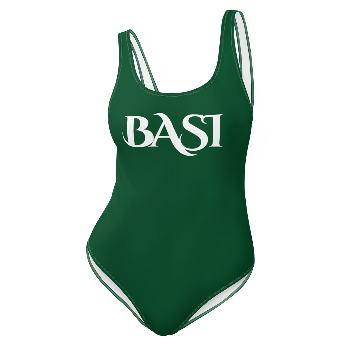 Front view of the BASI Forest Green One-Piece Swimsuit