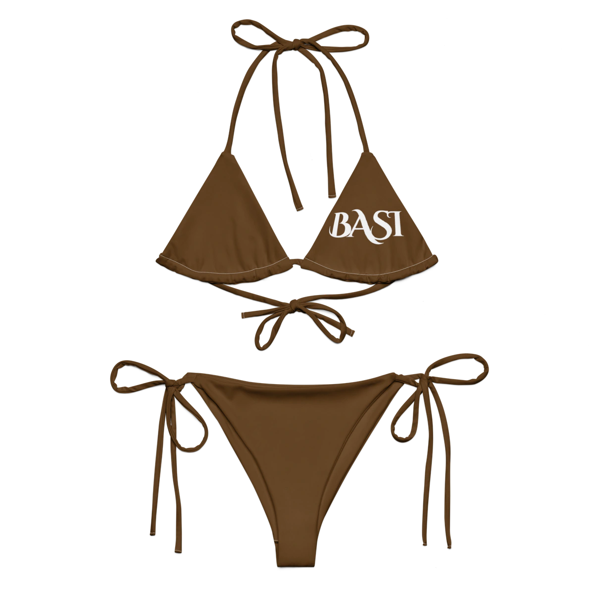 Front view of the BASI Brown String Bikini