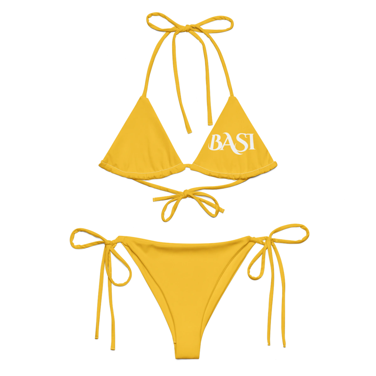 Front view of the BASI Yellow String Bikini