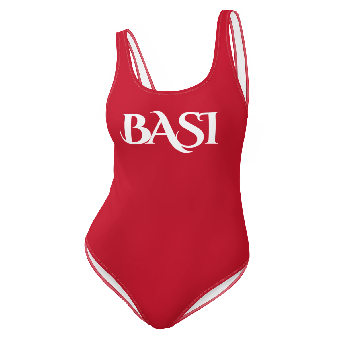 Front view of the BASI Red One-Piece Swimsuit