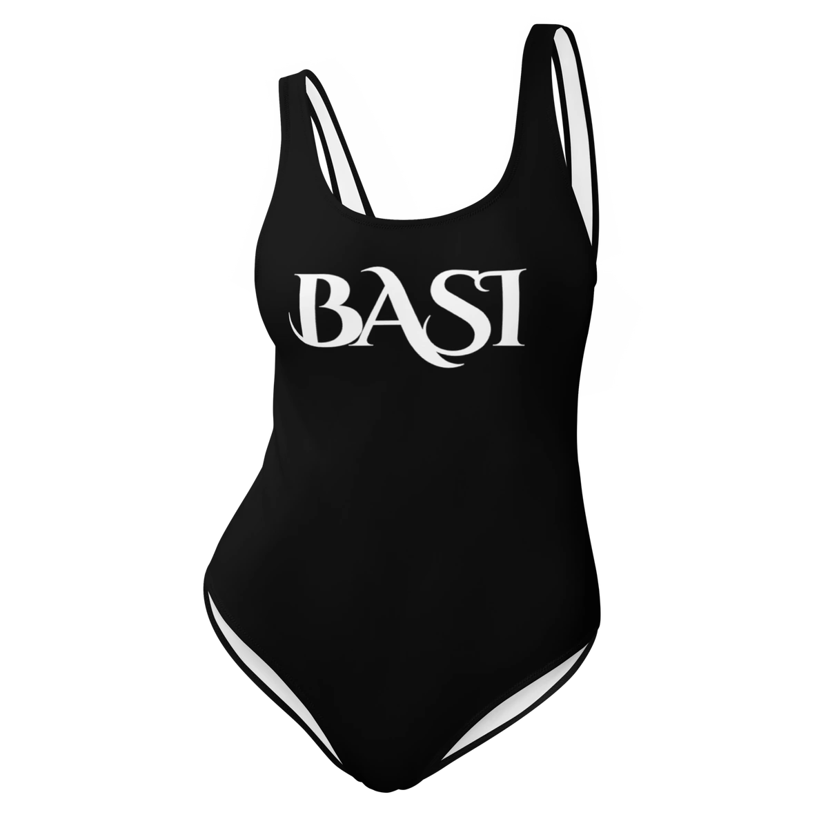 Front view of the BASI Black One-Piece Swimsuit