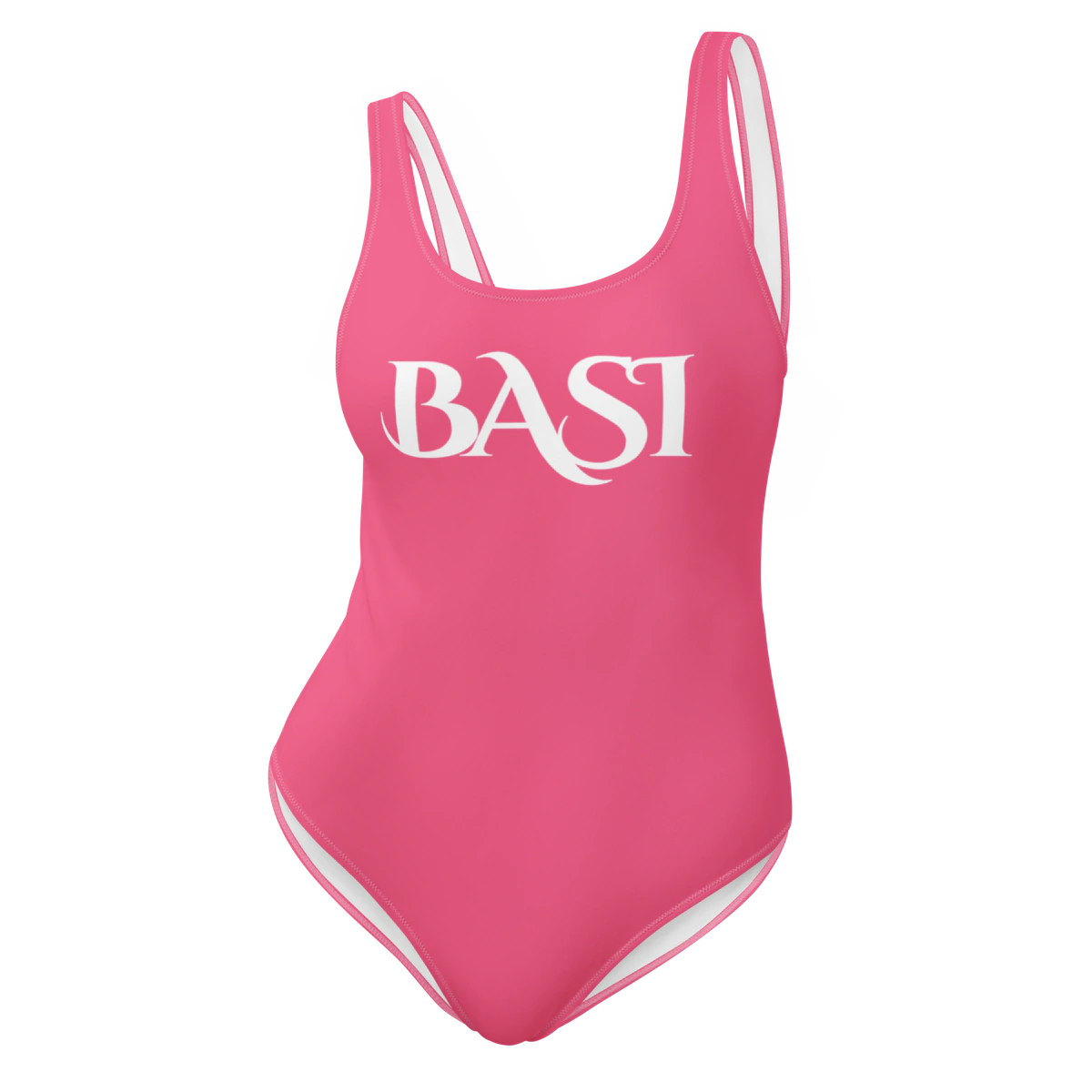 Front view of the BASI Brink Pink One-Piece Swimsuit