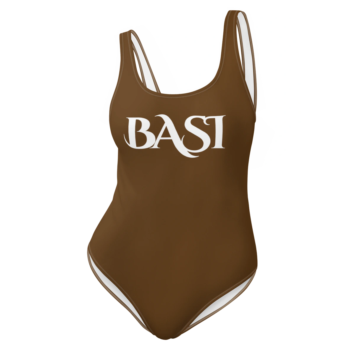 Front view of the BASI Brown One-Piece Swimsuit