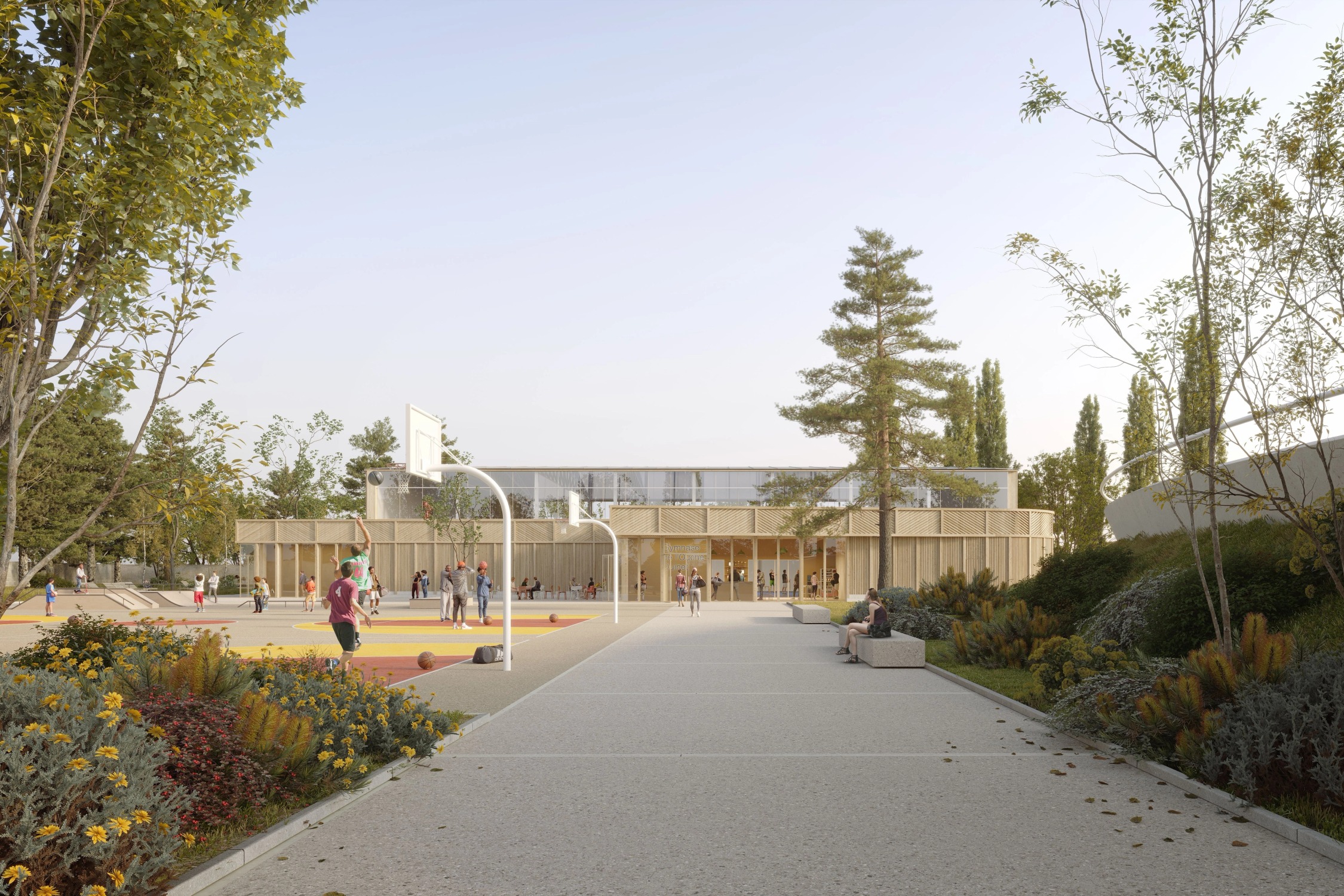 Gymnase à Saint Sébastien sur Loire project by ateliers O-S Architectes - architectural photography